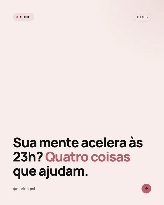 Capa estilo Clínico: Sua mente acelera às 23h?